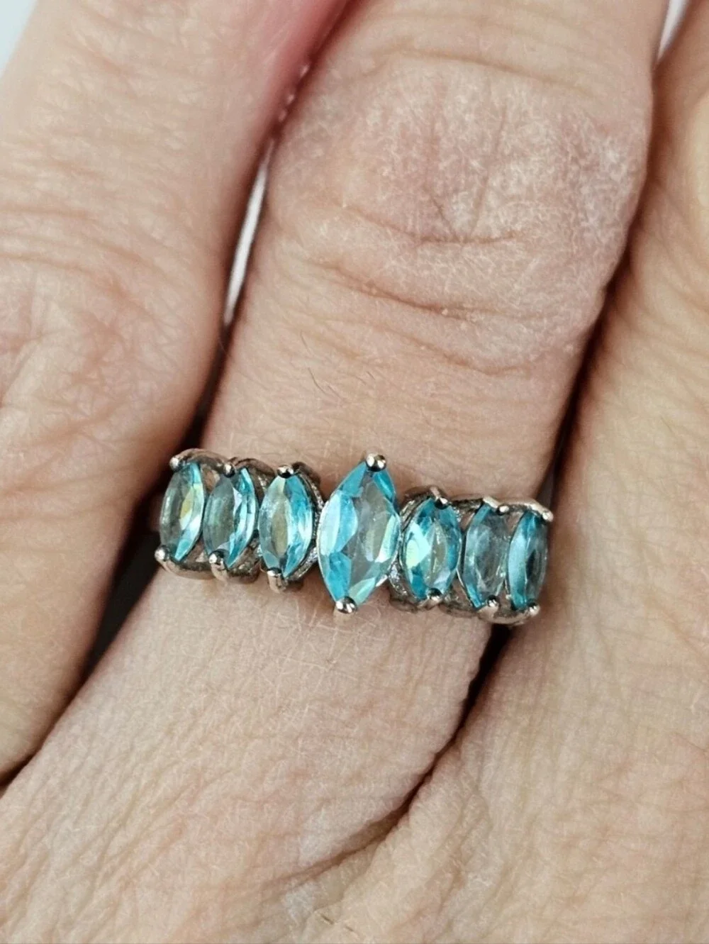 Genuine Paraiba Apatite in Platinum over Sterling Silver Sz 5! New